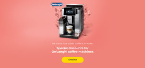 Special discounts for De'Longhi coffee machines
