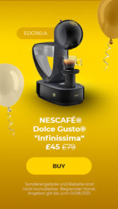 Coffee machine NESCAFÉ® Dolce Gusto® "Infinissima EDG 160.A“ only 46.99 €