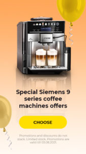 Special Siemens 9 series coffee machines offers