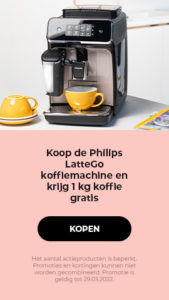 Koop de Philips LatteGo koffiemachine en krijg 1 kg koffie gratis
