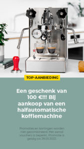 Koop een halfautomatisch koffiemachine van €600 of meer en krijg een bon van €100 cadeau