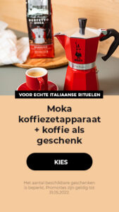 Moka koffiezetapparaat + koffie als geschenk
