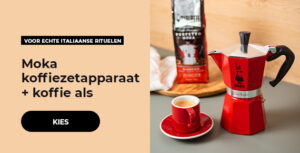 Moka koffiezetapparaat + koffie als geschenk