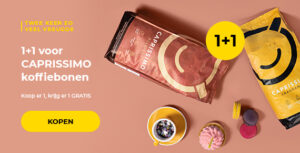 1+1 voor CAPRISSIMO koffiebonen