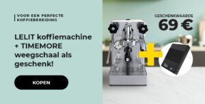 LELIT koffiemachine + TIMEMORE weegschaal als geschenk!