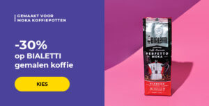 -30% op BIALETTI gemalen koffie