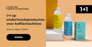 1+1 op onderhoudsproducten voor koffiemachines
