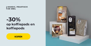 -30% op koffiepads en koffiepods