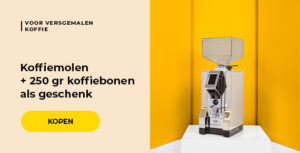 Koffiemolen + 250 gr koffiebonen als geschenk