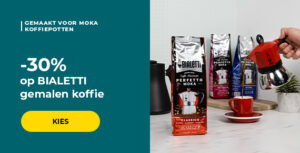 -30% op BIALETTI gemalen koffie