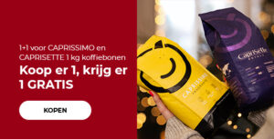 1+1 voor CAPRISSIMO en CAPRISETTE 1 kg koffiebonen