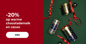 -20% op warme chocolademelk en cacao