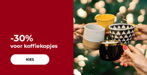 30% voor koffiekopjes