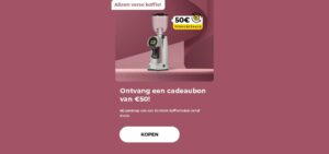 "Ontvang een cadeaubon van €50! Bij aankoop van een EUREKA koffiemolen vanaf €400."