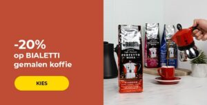 -20% op BIALETTI gemalen koffie