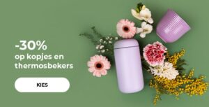 -30% op kopjes en thermosbekers