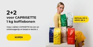 2+2 voor CAPRISETTE 1 kg koffiebonen
