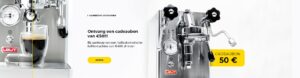Bij aankoop van deze koffiemachine ontvangt u een cadeaubon van €50 voor uw volgende aankoop.