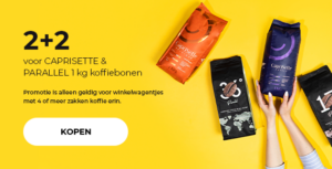 2+2 voor CAPRISETTE & PARALLEL 1 kg koffiebonen