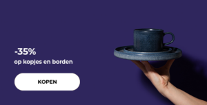 -35% op kopjes en borden